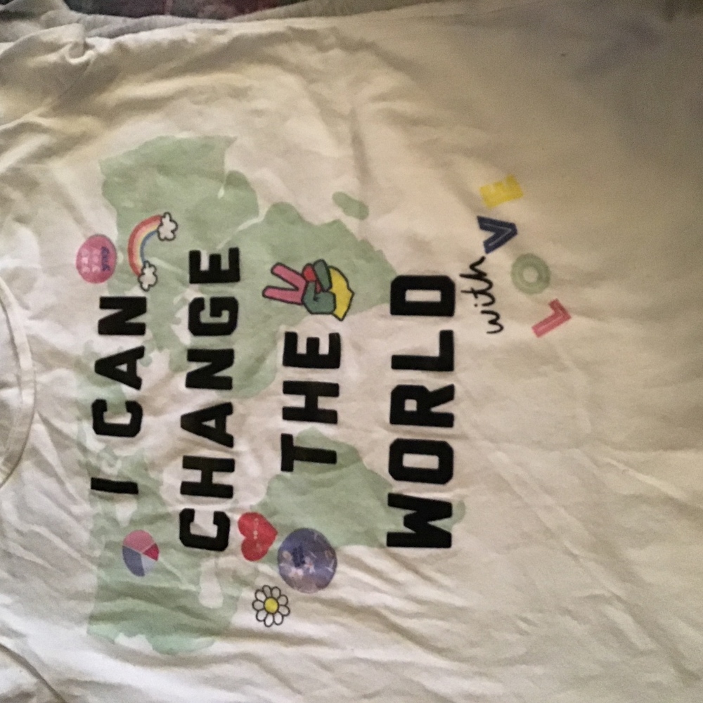 White tagged shirt